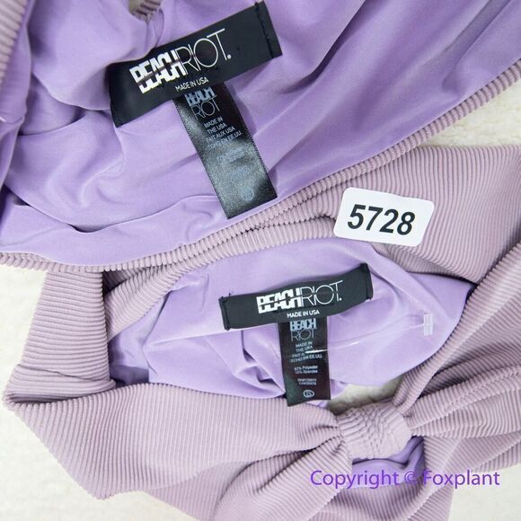 New! Set! Beach Riot Free People Rib Dallas Emma bikini bottom lavender, size S - Picture 11 of 11